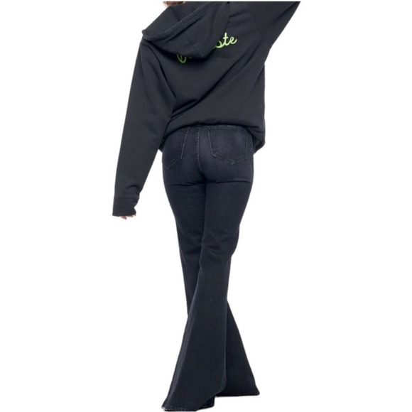 New Sandrine Rose Free People High Waisted Super Flare Jeans 24 índigo - Picture 2 of 8